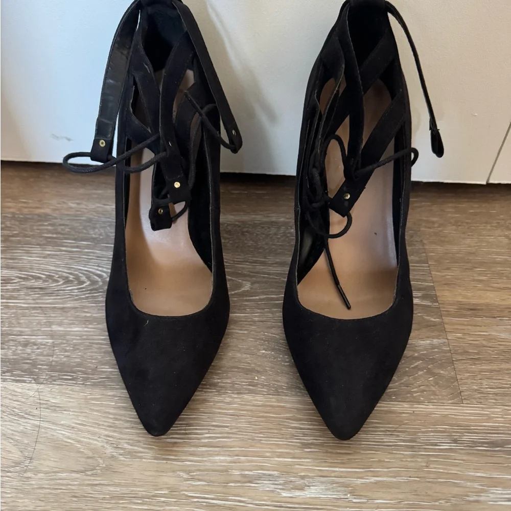 New Look Pointed Toes Black Suede Pump Heels 39 EU